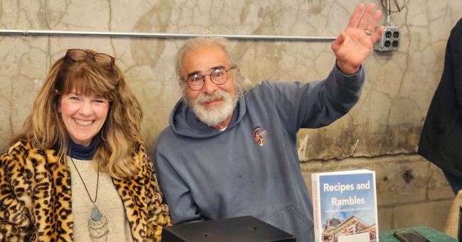 Charlie and Karen Abowd feature image Charlie Abowd and wife Karen return to sign Charlie's book Recipes and Rambles