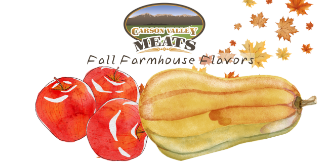 Fall Farmhouse Flavors Featured Image Fall Farmhouse Flavors shows water color images of apples, squash and leaves