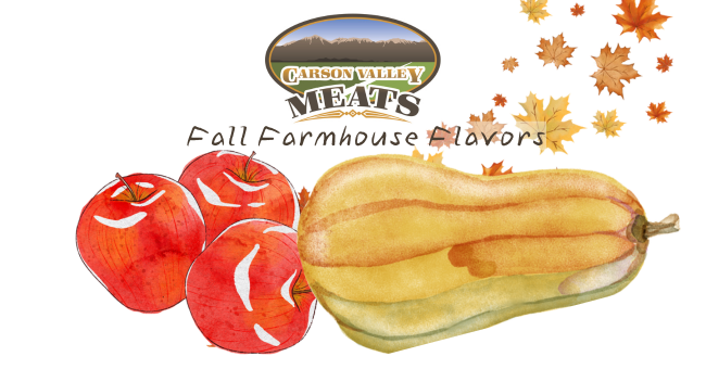 Fall Farmhouse Flavors Featured Image Fall Farmhouse Flavors shows water color images of apples, squash and leaves