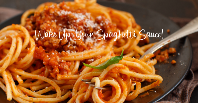 Wake up your spaghetti sauce featured image Plate of spaghetti, says Wake Up Your Spaghetti Sauce